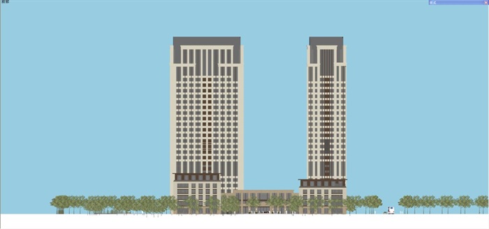 新古典风格办公楼建筑设计方案SU模型(12)