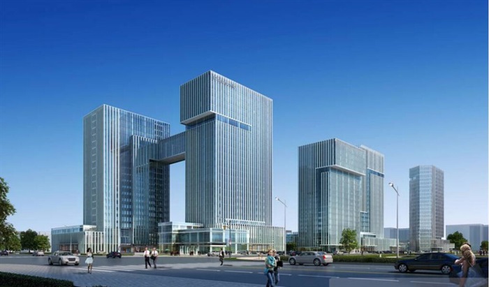 东营黄蓝时代国际金融港建筑方案SU模型(5)