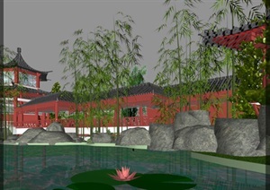 御园古典园林景观设计方案SU(草图大师)模型