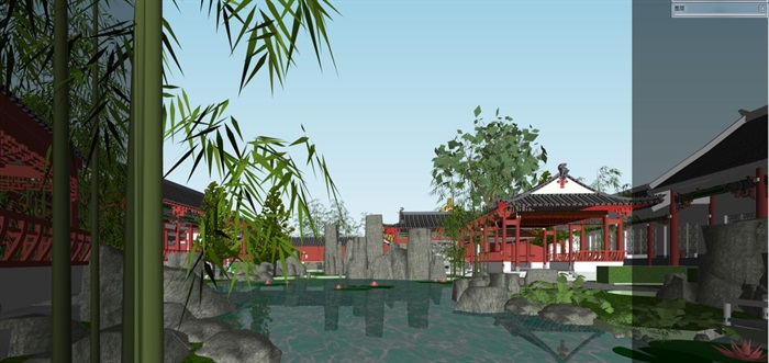御园古典园林景观设计方案SU模型(3)