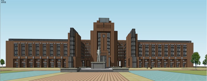 南开大学教学楼建筑设计方案SU模型(7)