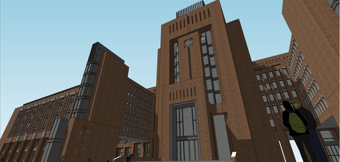 南开大学教学楼建筑设计方案SU模型(8)