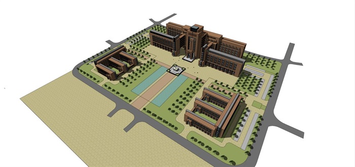 南开大学教学楼建筑设计方案SU模型(13)
