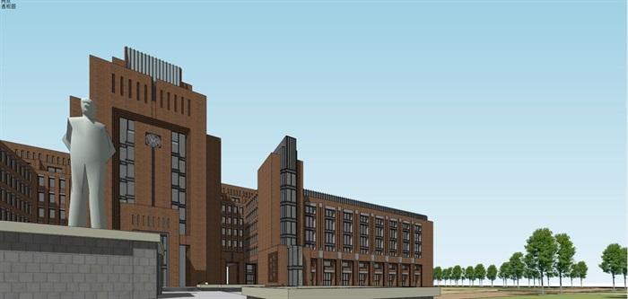 南开大学教学楼建筑设计方案SU模型(15)
