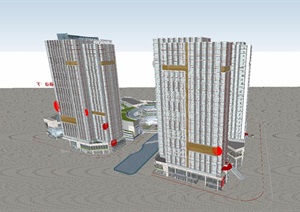新天地 Plaza 商业广场建筑方案SU(草图大师)模型