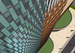扬州现代风格商城建筑方案SU(草图大师)模型