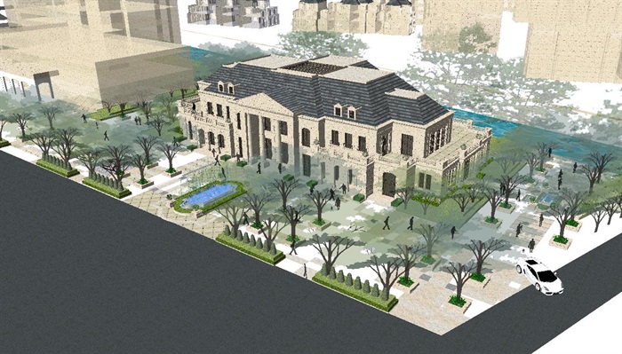 长春保利拉菲公馆建筑设计方案SU模型（附CAD总平面与单体平面图）(16)