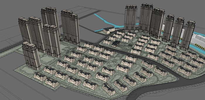 复地集团浙江慈溪项目建筑规划设计方案SU模型（附PDF方案文本+CAD总平面图与单体平面图）(7)