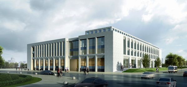 2个新疆博州博乐新区行政办公中心建筑方案SU模型（附CAD总平面图+PPT方案文本）(6)