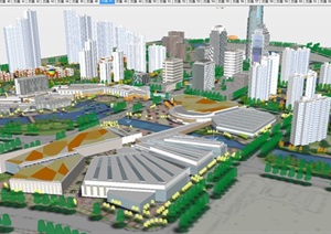 现代大型城市规划设计方案SU(草图大师)模型