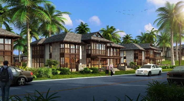 东南亚风格安哥拉度假村建筑方案SU模型(2)