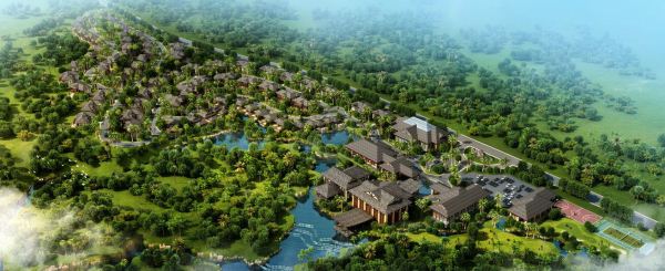 东南亚风格安哥拉度假村建筑方案SU模型(3)