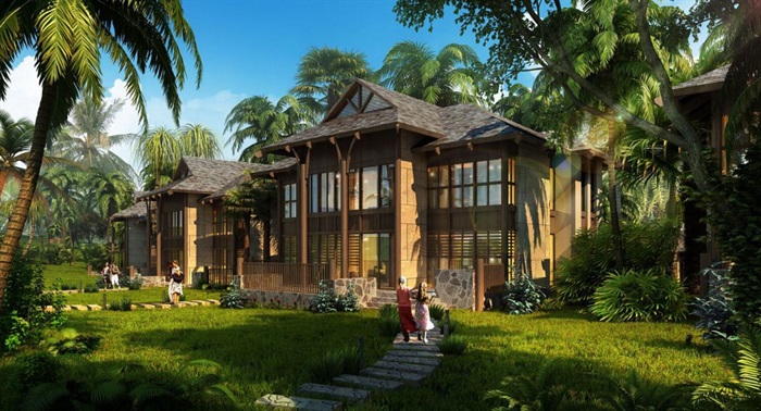 东南亚风格安哥拉度假村建筑方案SU模型(4)