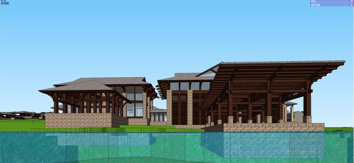 东南亚风格安哥拉度假村建筑方案SU模型(13)