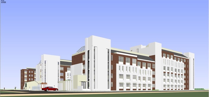 现代风格疗养院建筑与景观方案SU模型(11)