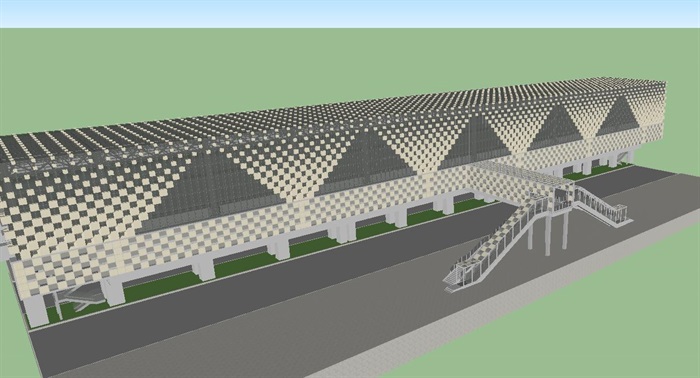 3个重庆轻轨站建筑设计方案SU模型(3)