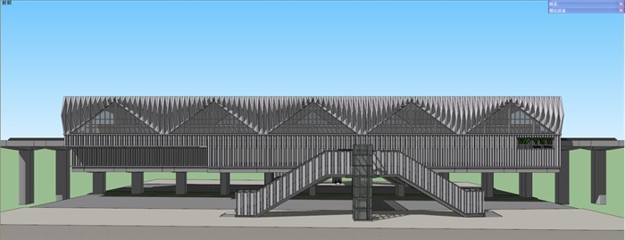 3个重庆轻轨站建筑设计方案SU模型(7)
