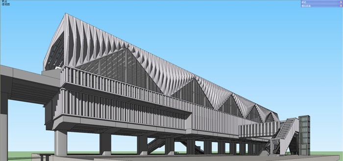 3个重庆轻轨站建筑设计方案SU模型(9)