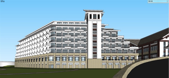 东南亚风格天域酒店建筑方案SU模型(16)
