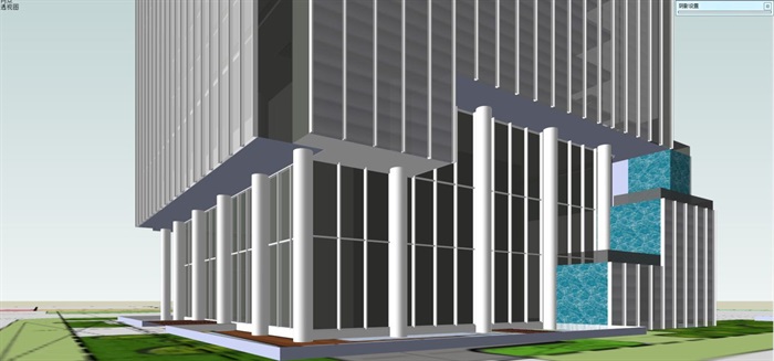 现代超高层综合办公大厦建筑设计方案SU模型(3)