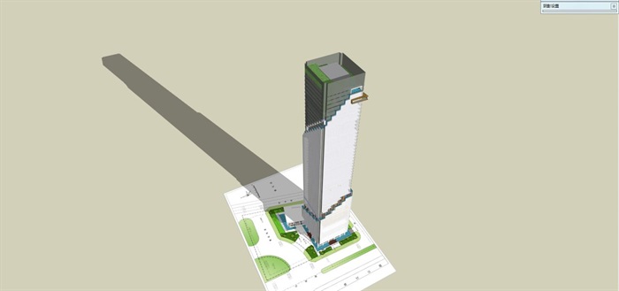 现代超高层综合办公大厦建筑设计方案SU模型(7)