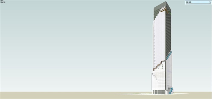 现代超高层综合办公大厦建筑设计方案SU模型(9)