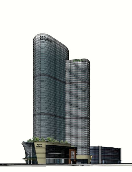 成都东客站龙之梦城B地块建筑设计方案SU模型（附CAD总平面与单体建筑施工图）(9)