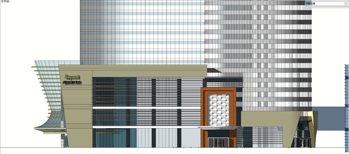 成都东客站龙之梦城B地块建筑设计方案SU模型（附CAD总平面与单体建筑施工图）(10)