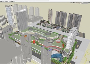 保利未来广场建筑设计方案SU(草图大师)模型