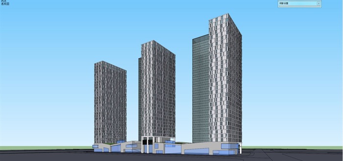 保利超高层办公楼建筑设计方案SU模型(3)