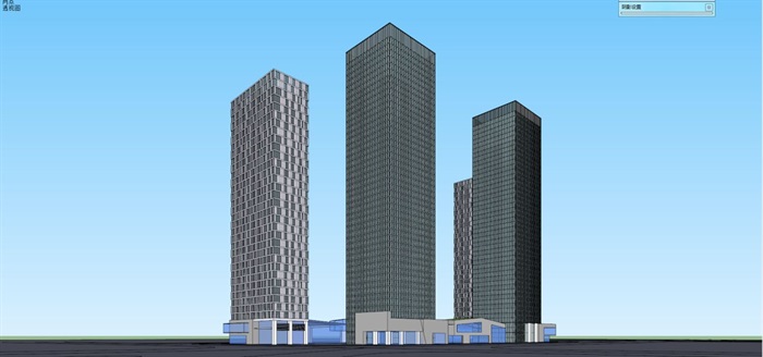 保利超高层办公楼建筑设计方案SU模型(4)