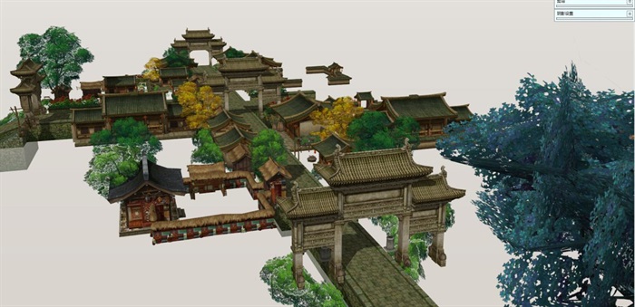 牡丹瞻园与洛阳城2个游戏场景SU模型(6)