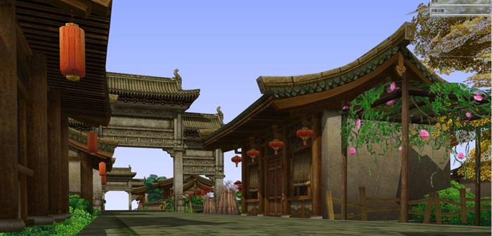 牡丹瞻园与洛阳城2个游戏场景SU模型(7)