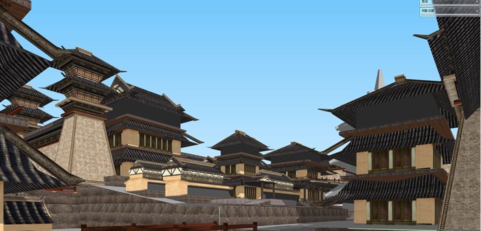 牡丹瞻园与洛阳城2个游戏场景SU模型(8)