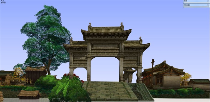 牡丹瞻园与洛阳城2个游戏场景SU模型(11)