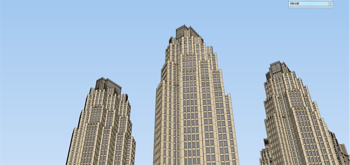 新古典风格高层小区+沿街商业建筑设计方案SU模型(9)