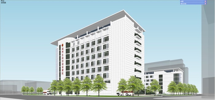 福州东南妇幼保健院建筑设计方案SU模型(8)