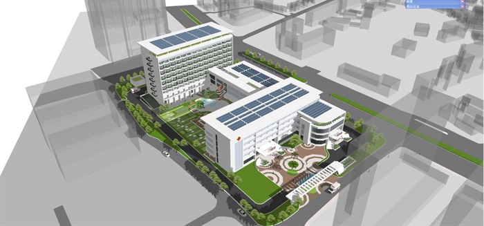 福州东南妇幼保健院建筑设计方案SU模型(9)