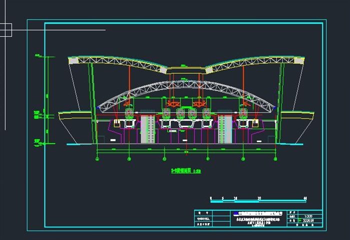 2个苏州火车北站建筑设计方案SU模型（附CAD平，立与剖面）(14)