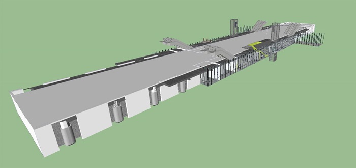 上海轻轨三号线虹桥路站建筑设计方案SU模型(8)