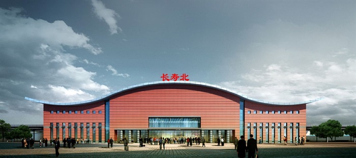 长寿涪陵火车站建筑设计方案SU模型（附JPG方案文本+CAD平立剖）(3)