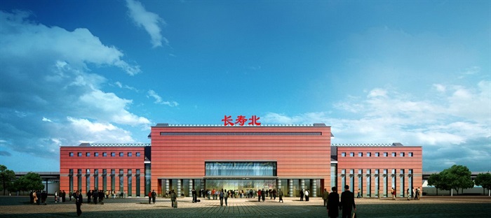 长寿涪陵火车站建筑设计方案SU模型（附JPG方案文本+CAD平立剖）(5)