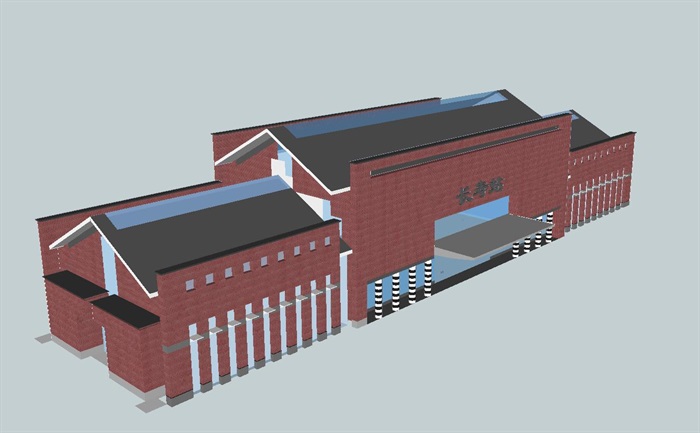 长寿涪陵火车站建筑设计方案SU模型（附JPG方案文本+CAD平立剖）(14)