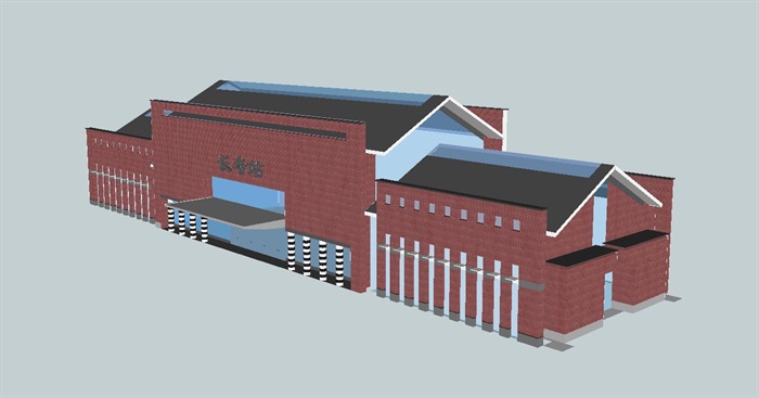 长寿涪陵火车站建筑设计方案SU模型（附JPG方案文本+CAD平立剖）(15)