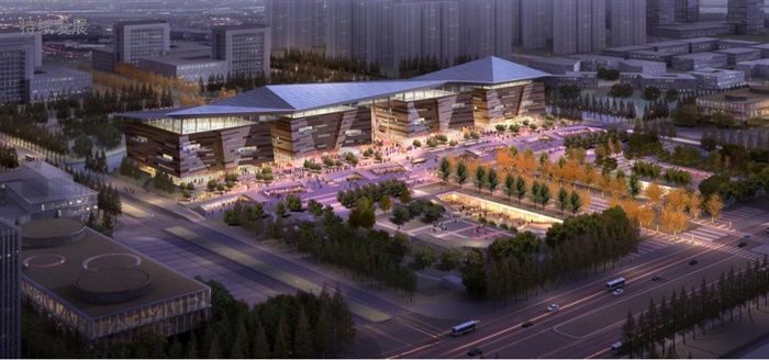 扬州市科技馆建筑设计方案SU模型（附PPT方案文本）(1)