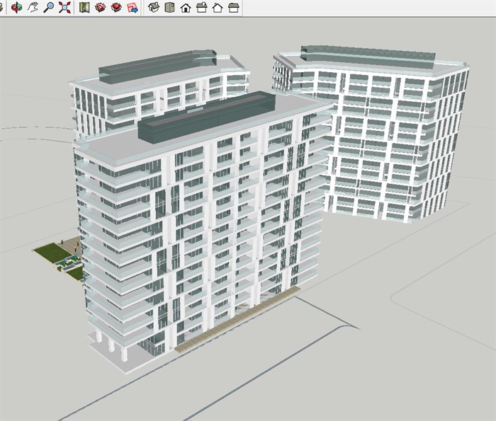 杨浦区创智公寓式办公+酒店项目建筑设计方案SU模型（附CAD单体平立剖+PDF方案文本）(8)