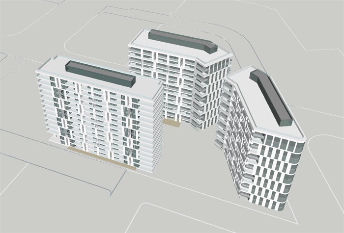 杨浦区创智公寓式办公+酒店项目建筑设计方案SU模型（附CAD单体平立剖+PDF方案文本）(12)