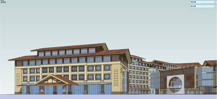 东南亚风格大埔县人民医院建筑设计方案SU模型(6)
