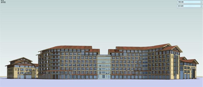 东南亚风格大埔县人民医院建筑设计方案SU模型(7)