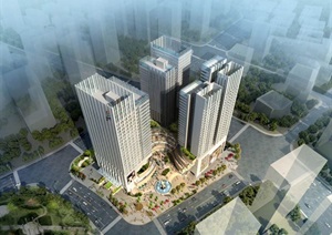 广西旅投集团企业总部建筑设计方案SU(草图大师)模型